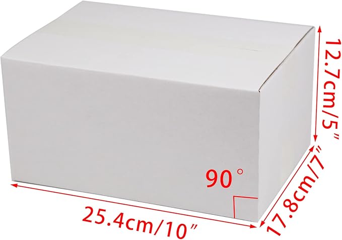 White Shipping Boxes 10x7x5 Inches Small Corrugated Cardboard Boxes, 25 Pack
