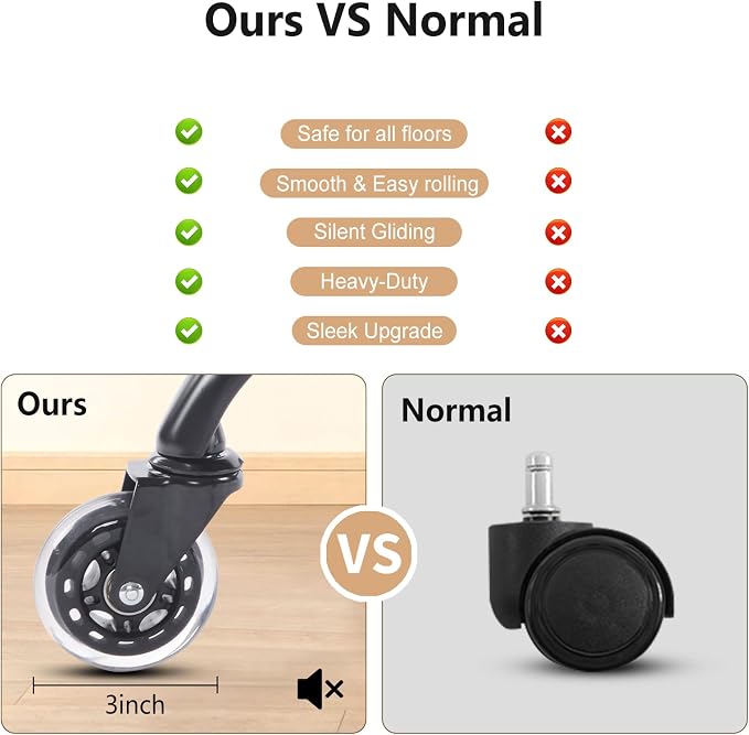 YFO Home Office Desk Chair High Back Office Rubber Chair Casters Ergonomic Computer Chair with Lumbar Support Adjustable Height Rolling Swivel Chair Executive Task Armrests, Black PU