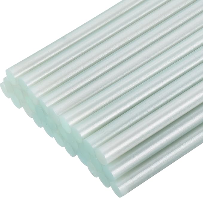 uxcell 30pcs Mini Hot Glue Gun Sticks 4-inch x 0.27-inch High Sticky Small Hot Glue Sticks for Glue Gun, Metallic Green