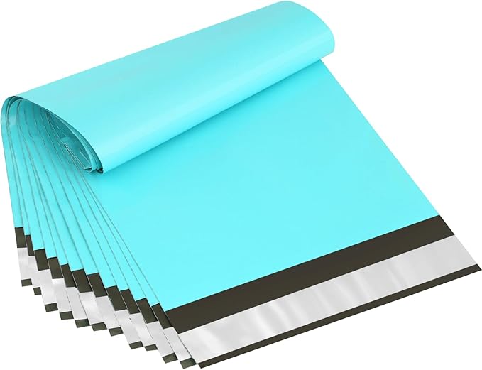 UCGOU Small Poly Mailers 7.5x10.5 Inch Teal 100 Pack Plastic Shipping Bags | Self Seal Adhesive Waterproof Tear Proof Mailers Poly Bags Strong Mailing Envelopes for Socks Accessories Small Items