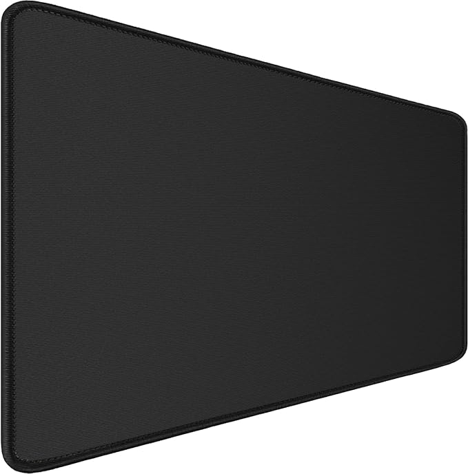 Large Gaming Mouse pad, 31.5x15.7 in Extended Desk Pad with Stitched Edges | Mousepad, Premium Microfiber Cloth Surface Waterproof Non-Slip Stable Rubber Base Keyboard Mat for Office Home Gaming, Black