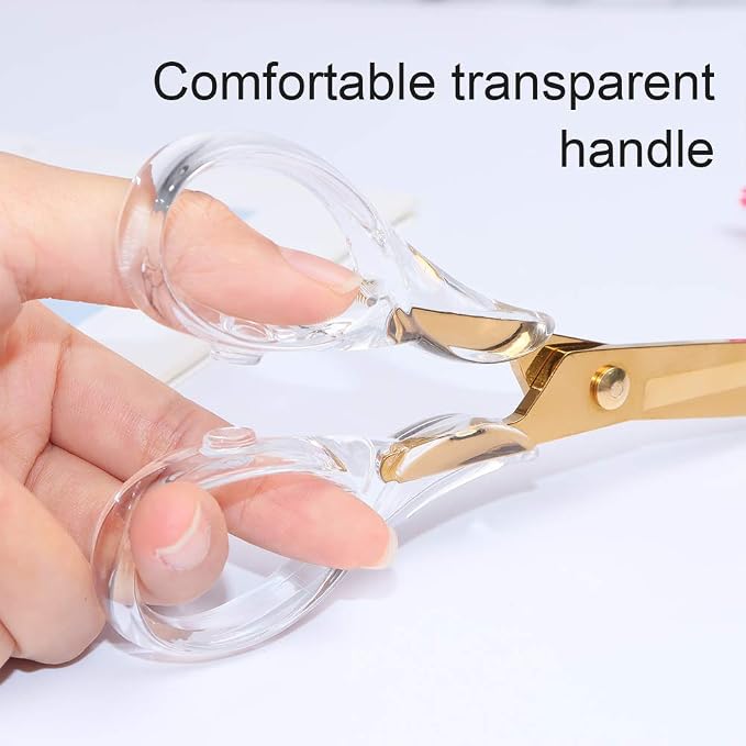 MultiBey 1-Inch Core Clear Acrylic Gold Tape Dispenser Stapler Scissors Set | Clear Acrylic Gold Set with Tape 24/6 Rose Gold Staples, Acrylic Scissors Stationery Desk Stapler Office Supplies