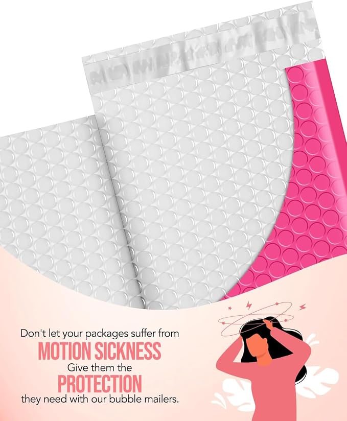 GSSUSA Pink Bubble Mailers 4x8" 800 Pack Padded Envelopes Self Seal | 4x7" Usable Size, Shipping Bags for Jewelry Makeup, Strong Adhesion, Tear Proof Waterproof, Small Business Package Supplies