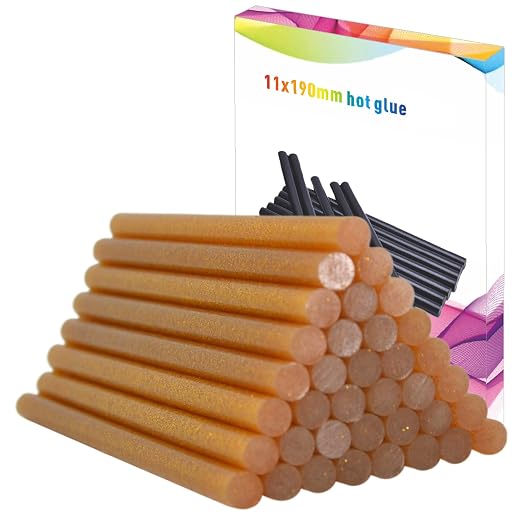 Colored Hot Glue Sticks: 36 Pack Full Size Sticks Bulk for Hot Glue Gun 8 Inch Long X .43 Inch Diameter (36PCS Gold)