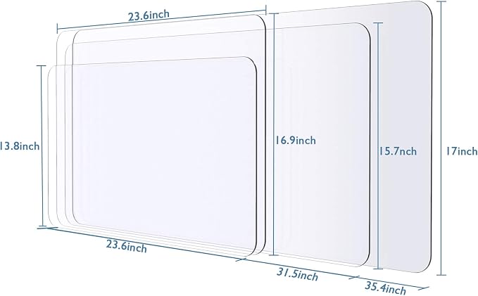 Clear Writing Desk Pad, 24’’x48” Heat Resistant Waterproof PVC Round Edge Durable Desk Protect Mat, Anti-Static Writing Mat Table Protector