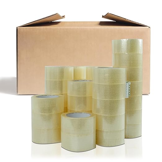 Heavy Duty Clear Packing Tape 110 Yards Per Roll (36 Rolls) - 2 Inch Width 1.8 Mil Thick, Strong Pressure-Sensitive Adhesive Packing Tape for Office Storage Moving Mailing Packaging and Shipping