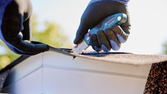 BOSCH H11-11100-1 Folding Utility Knife | Compact, Portable, and Durable with Integrated Blade Storage, Thumb Rest, and Includes Belt Clip, Strap Cutter, 3 Blades
