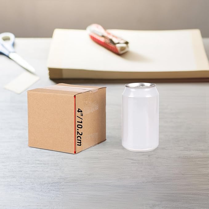 ZBEIVAN Shipping Boxes Mailers 4x4x4 inches Corrugated Cardboard Small Packing Kraft Moving Mailing Box, Pack of 6
