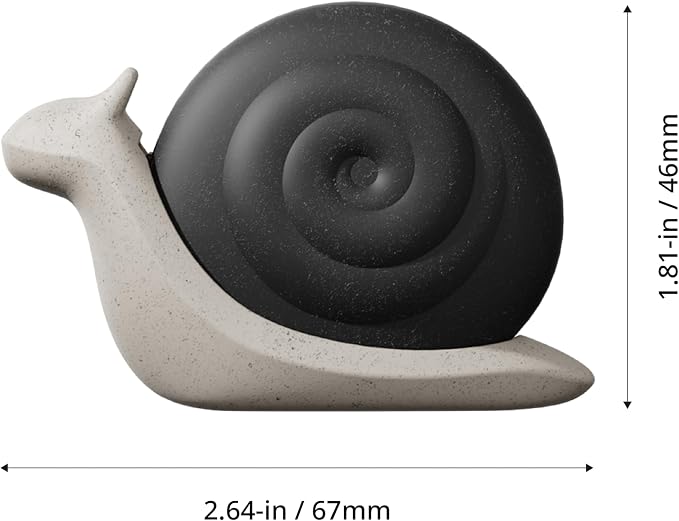 Snail Box Cutter, Cute Mini Package Opener with Ceramic Safety Blade & Magnetic Back, Refillable Utility Knife for Fridge, Desk & Office, Upcycled Wood Gift (Black)