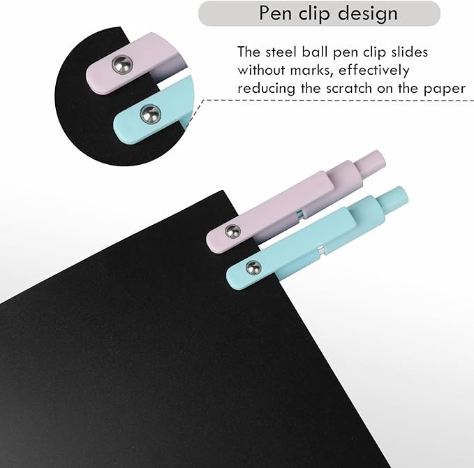 Ddaowanx Gel Pens Set,10 Pcs 0.5mm Retractable Quick Dry Black Ink Pens | Fine Point Smooth Writing Pens for Journaling,Cute Stationery Office&School Supplies,Gifts for Women Stocking Stuffers