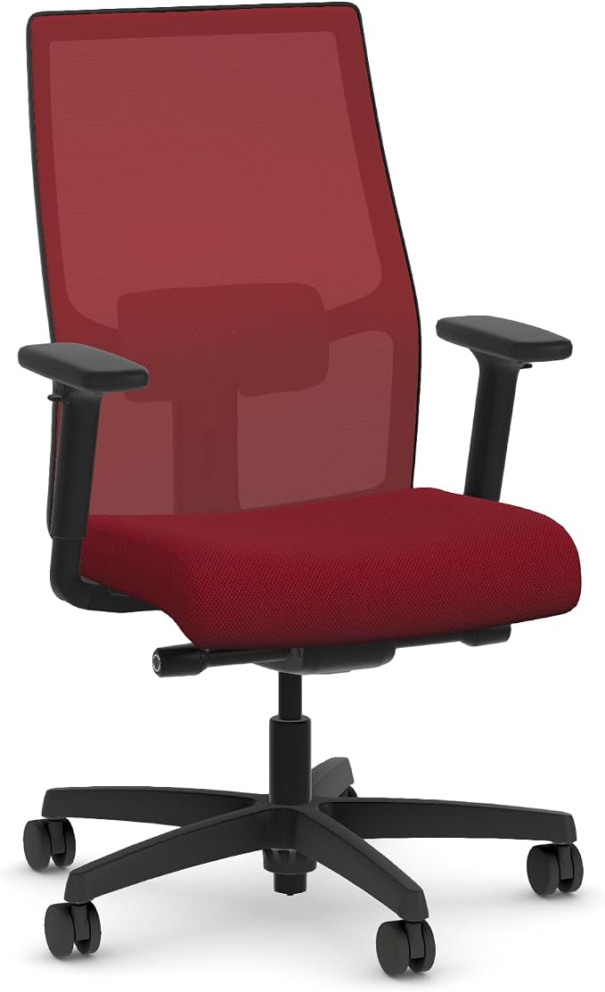 HON Ignition 2.0 Ergonomic Office Chair, Lumbar Support, Bullseye | Ergonomic office desk chair with lumbar support, adjustable arms, office decor, workstation comfort for focused productivity