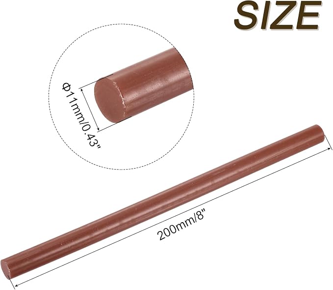 uxcell 30pcs 11mm x 200mm Full Size Hot Glue Gun Sticks 8-inch x 0.43-inch High Sticky Large Hot Glue Sticks for Glue Gun, Brown