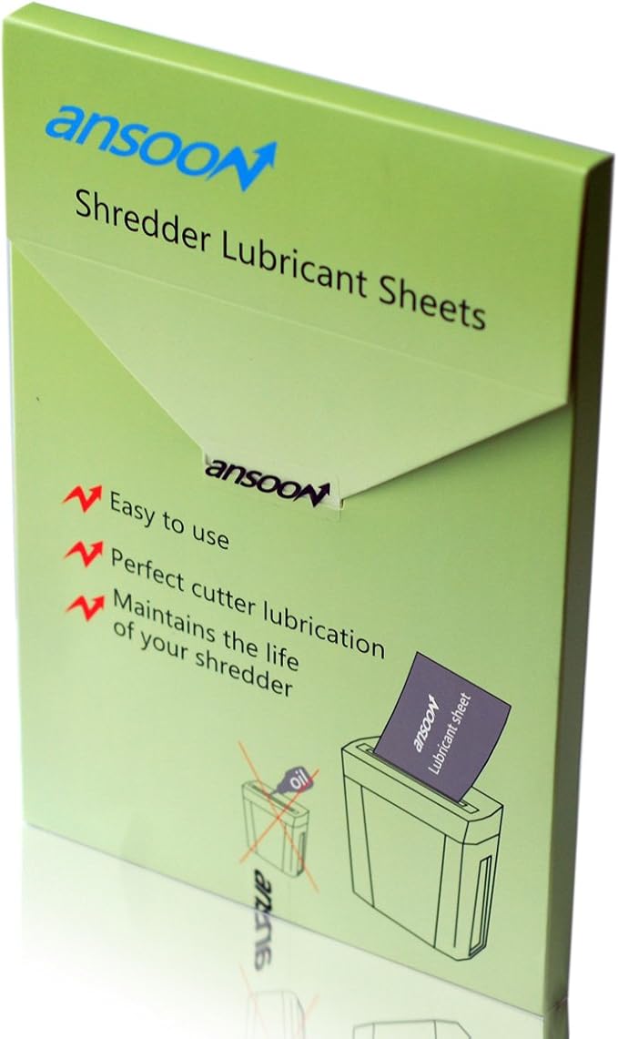 24 Pack Paper Shredder Lubricant Sheets, Paper Shredder Sharpening & Lubricating Sheets