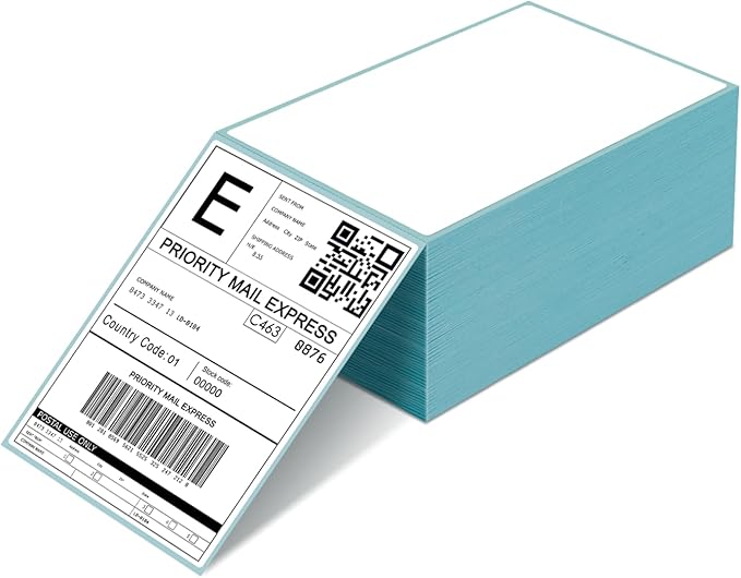 ORGSTA 4x6 Thermal Direct Shipping Label (Pack of 500 Per Fanfold Labels) - Commercial Grade