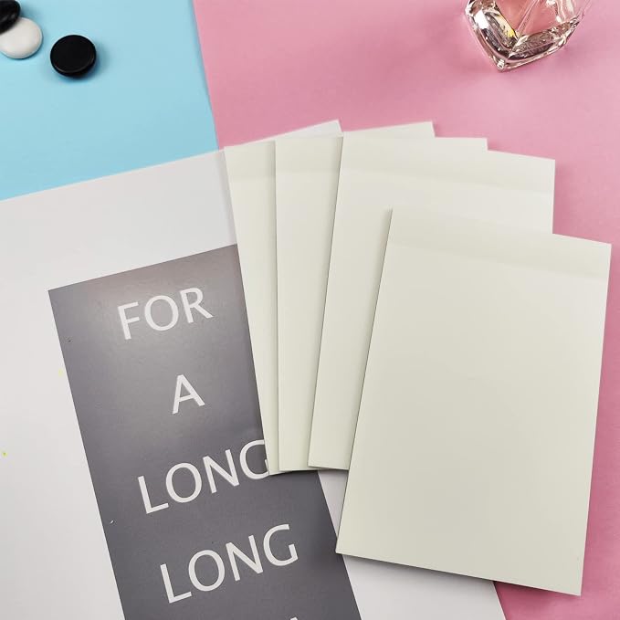Transparent Sticky Notes 200 Sheets, 4 x 6 in Clear Sticky Notes, See Through Invisible Translucent Sticky Note Waterproof Self-Stick Note Pads for School, Office (4 Packs)