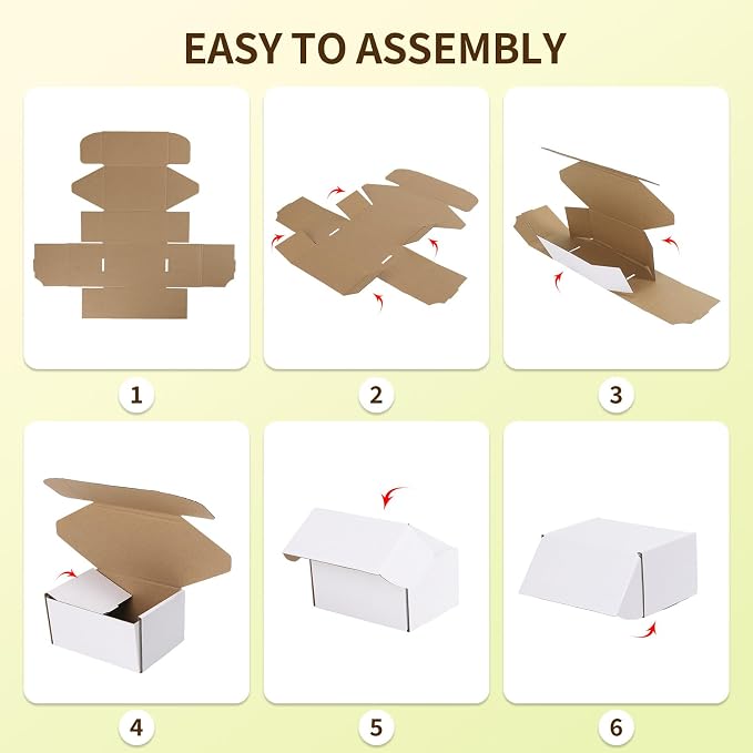 WIFTREY 6X4X3 Shipping Boxes Set of 30, 6X4X3 White Corrugated Cardboard Box for Packaging Small Business, Gift Packing, Mailing, Moving