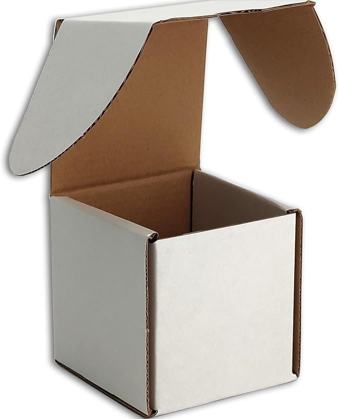 3x3x3 Shipping Boxes Set of 50, White Mailer Corrugated Cardboard Box | for Packaging, Literature, Packing, Mailing, Storage, Small Business, Moving, Gift, Supplies, Quick Fold, Tab Locking