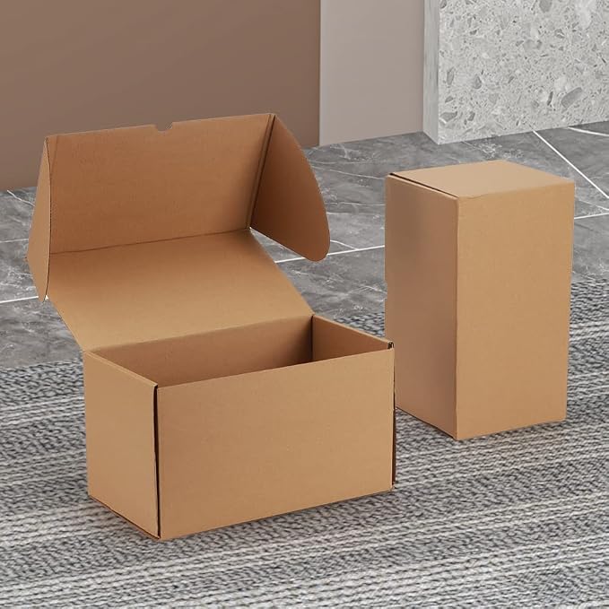 RLAVBL 11x6x6 Inches Shipping Boxes Set of 20, Brown Small Corrugated Cardboard Box, Mailer Boxes for Packing Small Business
