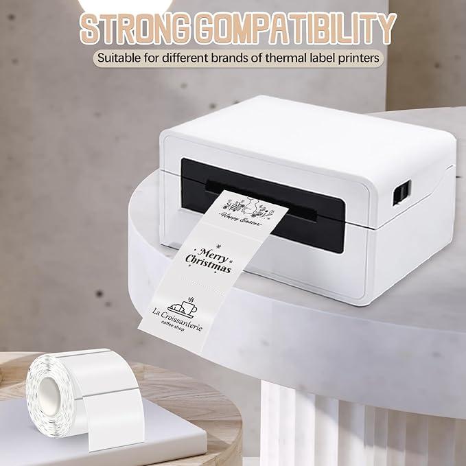 Starboling 2"x2"Transparent Square Thermal Labels,Self-Adhesive Thermal Sticker Printer Labels for Small Business,Address,Color Coding