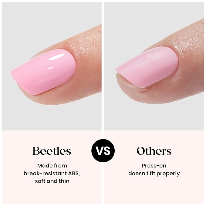 Beetles Press On Nails Kit - Rainbow Gleam | 720Pcs 24 Colors Short Almond Press On Nails | 15 Sizes Matte Glossy Glitter With Nail Glue & Nail Tabs Stickers, Fake Nails Kit Art For Women