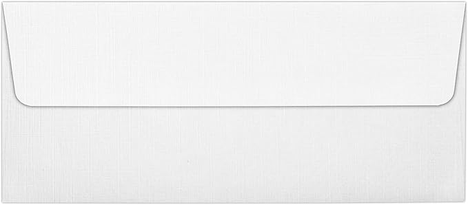 LUXPaper #10 Business Envelopes | Peel & Press | 4 1/8" x 9 1/2" | White Linen | 80lb. Text | 1,000 Qty