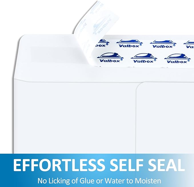 ValBox 6x9 Self Seal Security Catalog Envelopes 250 Count Small White Envelopes for Mailing, Storage and Organizing