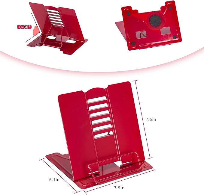 Metal Book Stand Adjustable Book Holder for Reading