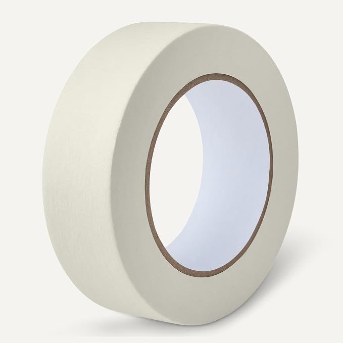 Amazon Basics Multi-Surface Masking Tape for Labeling, 1.41" x 60 Yards, Beige, 1 Roll