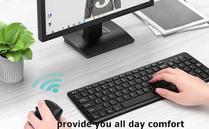 Wireless Mouse Ergonomic Vertical Left-Handed Mouse Ergo LED Light High Precision Optical Cordless Lightweight Left Hand Mice Women Men Gift for PC Computer Laptop Mac Office,1600 DPI,Side Buttons