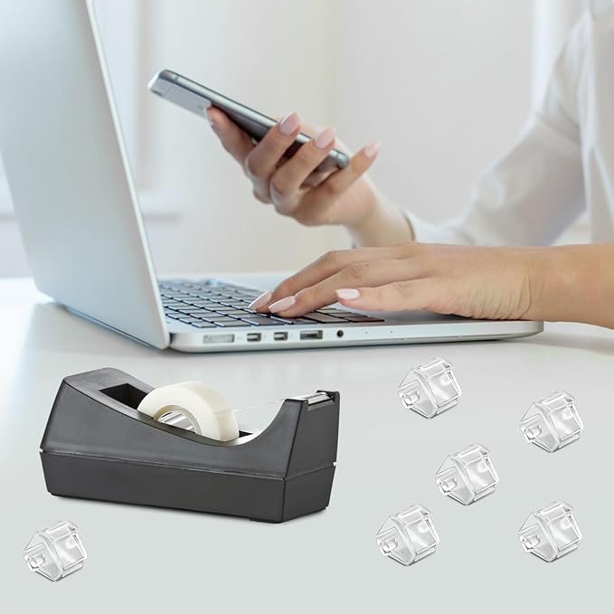 12pcs Tape Dispenser Core, Plastic Tape Dispenser Replacement Core Transparent Tape Dispenser Roll Insert Tape Dispenser Parts for Office Home School Supplies