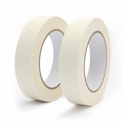 Masking Tape 1 inch X 55 Yards X 2 Rolls, 328FT Total, Beige White Painters Tape General Purpose Tape for Arts DIY Crafts Painting Labeling Decoration School Projects Home Office