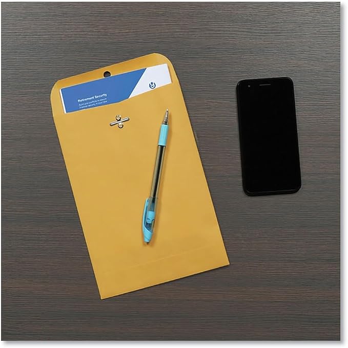 Clasp Envelope, 6 1/2 x 9 1/2, 28lb, Brown Kraft, 100/Box