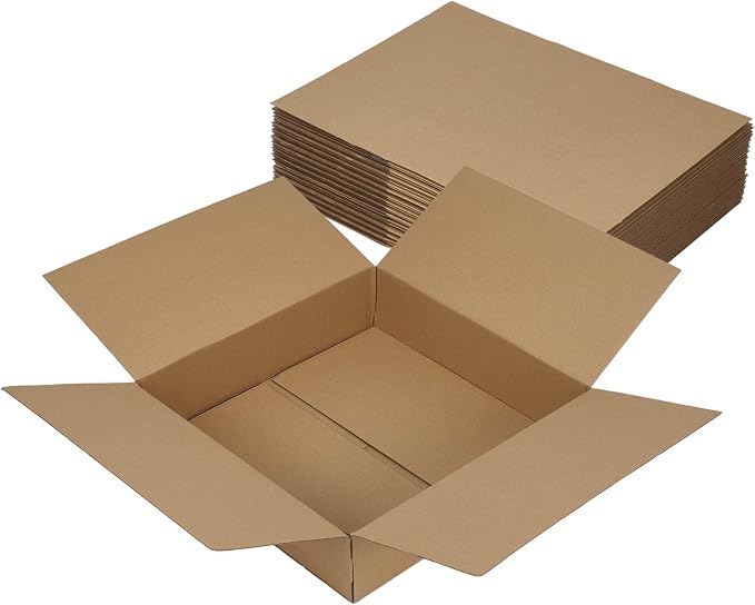 Hoikwo 12x12x3 Shipping Boxes Set of 15 | Brown Corrugated Cardboard Box for Small Business for Packaging Mailing