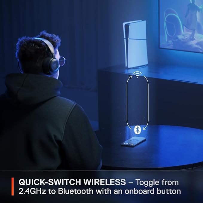 SteelSeries Arctis Nova 5P Wireless Multi-System Gaming Headset — Neodymium Magnetic Drivers — 100+ Audio Presets — 60 HR Battery — 2.4GHz or BT — ClearCast Gen2.X Mic — PS5, PS4, PC, Switch, Mobile
