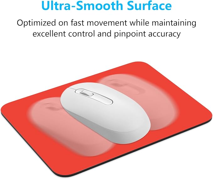 Dapesuom Small Mouse Pad, 6 x 8 Inch Thick Rubber Premium-Textured Non-Slip Portable & Washable Mini Mouse Mat for Women Men Wireless Laptops Keyboard Tray Gaming Work Computer Office Travel, Red