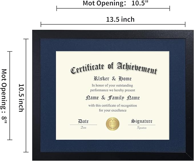 ELSKER&HOME 11x14 Diploma Frame 6 Pack, Diploma Frames 8.5x11 with Black Mat or 11x14 Document Frame without Mat,Multipack College Certificate/Degree Frames for wall,Set of 6