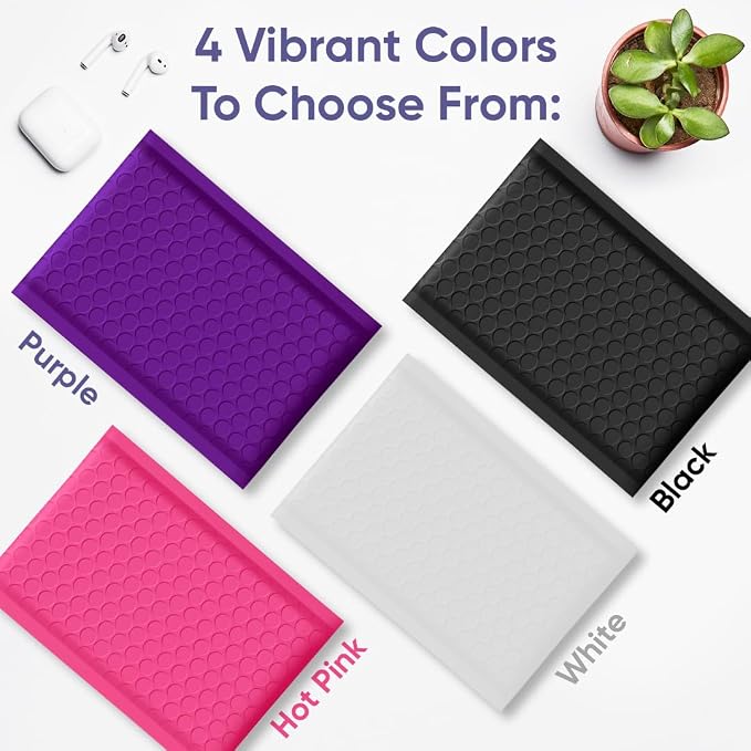 Small Bubble Mailers 4x8, Poly Padded Envelopes #000, 500 Pack Bulk | Fits Trading & Sports Cards, Self-Seal Closure, Cushioned Protection, Water-Resistant Poly, For Small Business Shipping