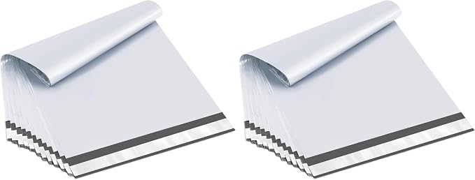 UCGOU Large Poly Mailers 14x17 Inch White 200 Pack Plastic Shipping Bags