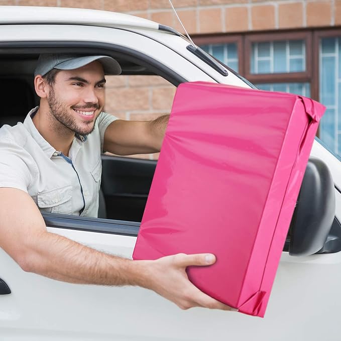 Metronic Poly Mailers 12x15.5 100 Pack Pink Medium Clothing Shipping Bags | Strong Self-Seal Mailers Poly Bags Shipping Envelopes, Thick Mailing Bags Package Bags for Small Business Shipping Supplies