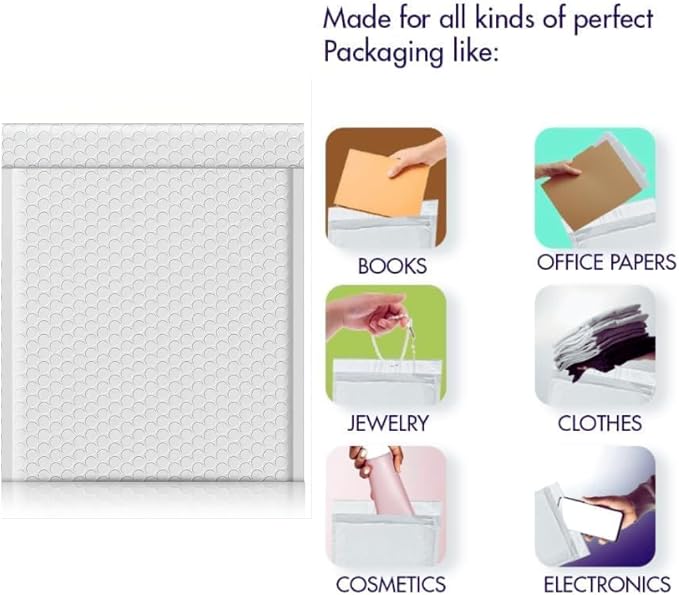 50 PC 14.25x20 Inches Poly Bubble Mailers Shipping Padded Envelopes Self Seal Waterproof Cushion Envelopes Waterproof Grey Usable 14.25x19" #7