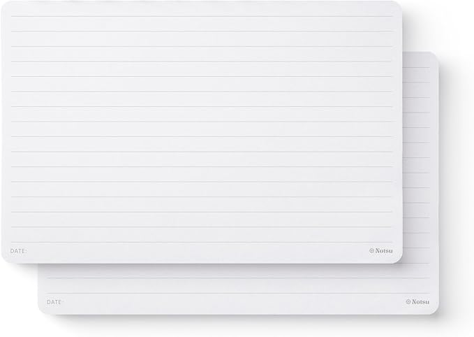 Lined Desk Notepad 2 Pack | Minimalist Ruled Memo Mouse Pads with Premium Thick Paper, Small 5.5" x 8.5"