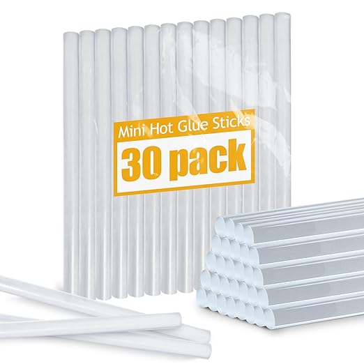 30 Mini Hot Glue Sticks, 4" and 0.27 Hot Melt Glue Sticks Diameter Compatible with Most Mini Glue Guns for DIY Craft Projects, Scrapbooking DIY, Home Repair