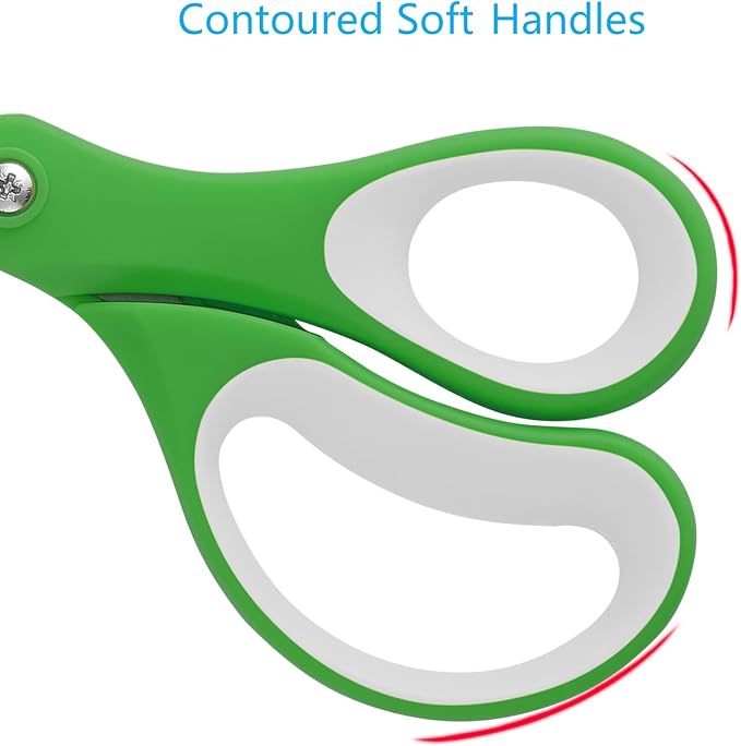 LIVINGO 36 Pack 8" Sharp Bulk Scissors Set All Purpose for Office & School | Stainless Steel Blades Shears for Middle High Teacher and Student Classroom Crafts Cutting Paper, Fabric