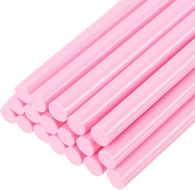 PATIKIL Hot Glue Sticks for Glue Gun, 20 Pcs Colored Hot Melt Adhesive Glue Sticks Bulk for DIY Projects Craft Art Decoration Home Repairs, Pink (3.9" x 0.28")