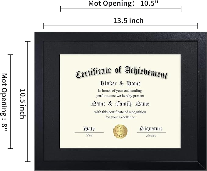ELSKER&HOME 11x14 Diploma Frame 6 Pack, Diploma Frames 8.5x11 with Black Mat or 11x14 Document Frame without Mat,Multipack College Certificate/Degree Frames for wall,Set of 6