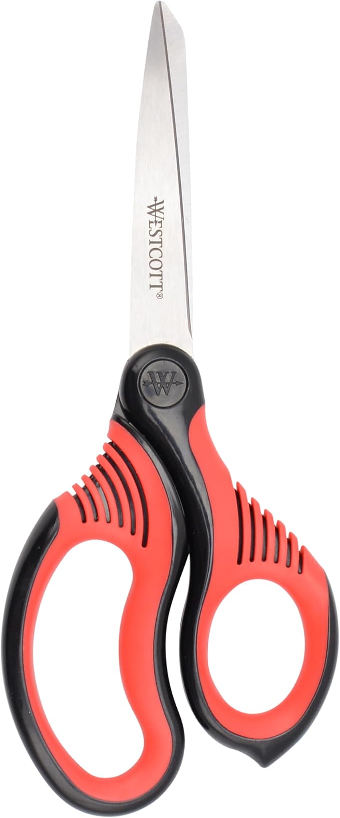 Westcott 8-Inch Titanium-Bonded Premium Handle Scissors for Office and Home, Black/Red
