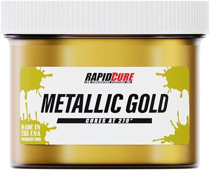 Rapid Cure® Screen Printing Ink Gold (5 Gallon - 640oz.) - Plastisol Ink for Screen Printing, Fast Curing Fabric Paint - Screen Print Direct®, USA Made