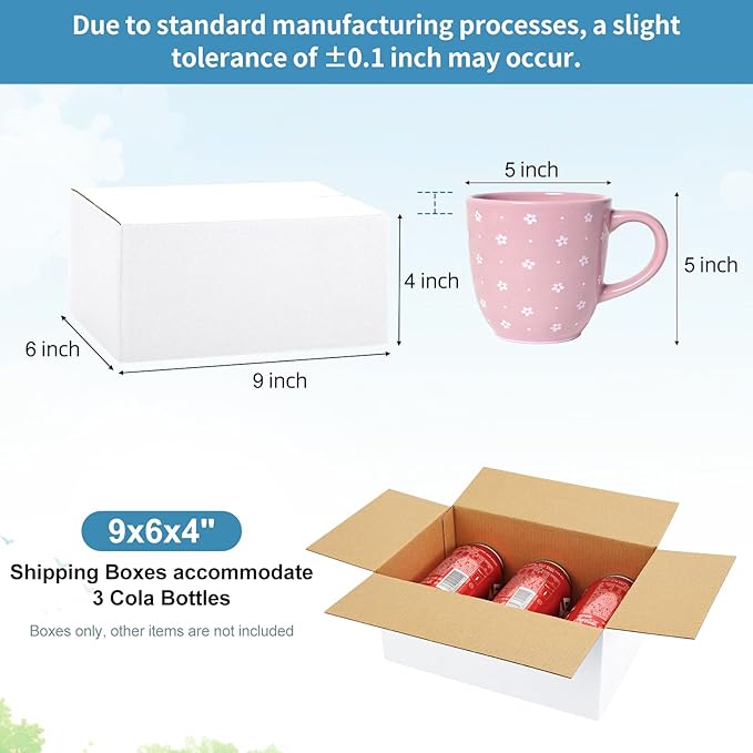 Famagic 10 Pack 9x6x4 Inch Small Shipping Boxes White Corrugated Cardboard Boxes Mailer for Small Business, Mailing Boxes for Packaging Bulk