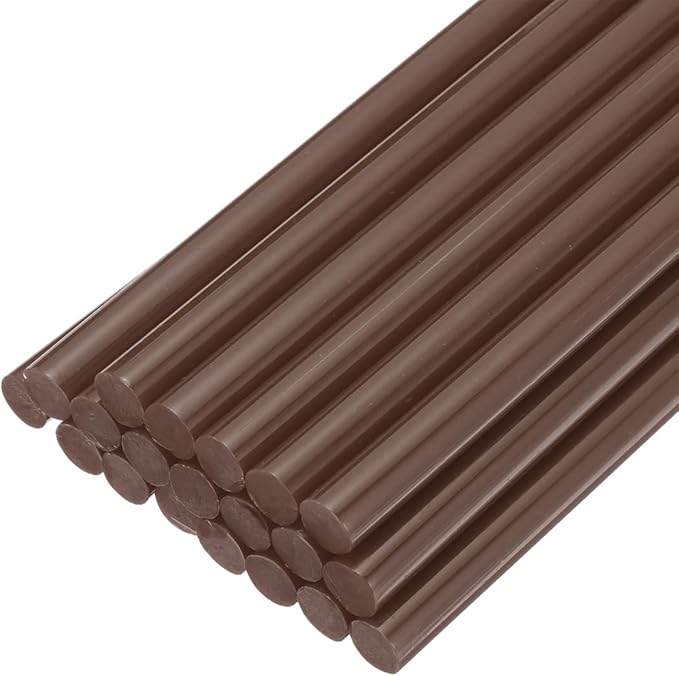 uxcell 20pcs Hot Glue Sticks for Glue Gun 11mm/0.43-inch x 10-inch Mini Hot Melt Adhesive Glue Stick Brown