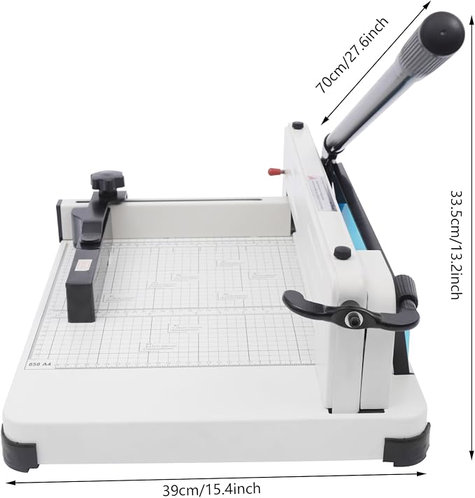 12" Guillotine Paper Cutter, Heavy Duty 400-Sheet Capacity with Safety Lock & Shield, Hss Blade Precise for Office School Home, Manual Trimmer for A4 B5 Cardstock